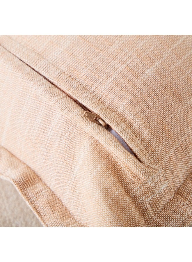 Home Box Warm Oasis Terra Chambray with Embroidered Edges Filled Cushion 50 x 50 cm - Image 3