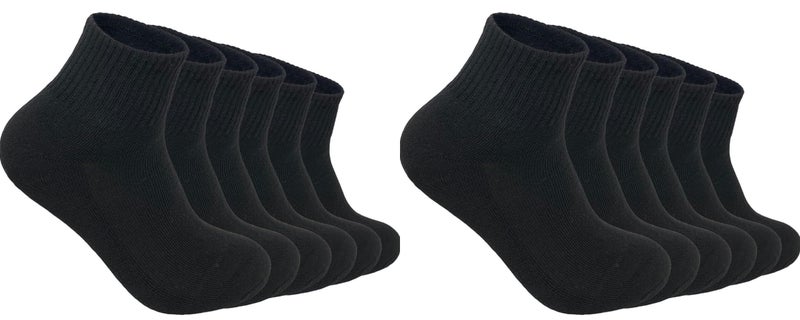 MUKHAKSH Towel cotton Black ankle Length Socks for sports/office/school/college/gym/casual wear (Set of 4 Pairs) - Image 1
