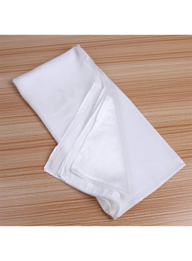 ICObuty وشاح ساتان شيفون 6 عبوات مربع منديل 60 × 60 سم وشاح عنق للنساء والفتيات والسيدات موضة (أبيض) - Image 2
