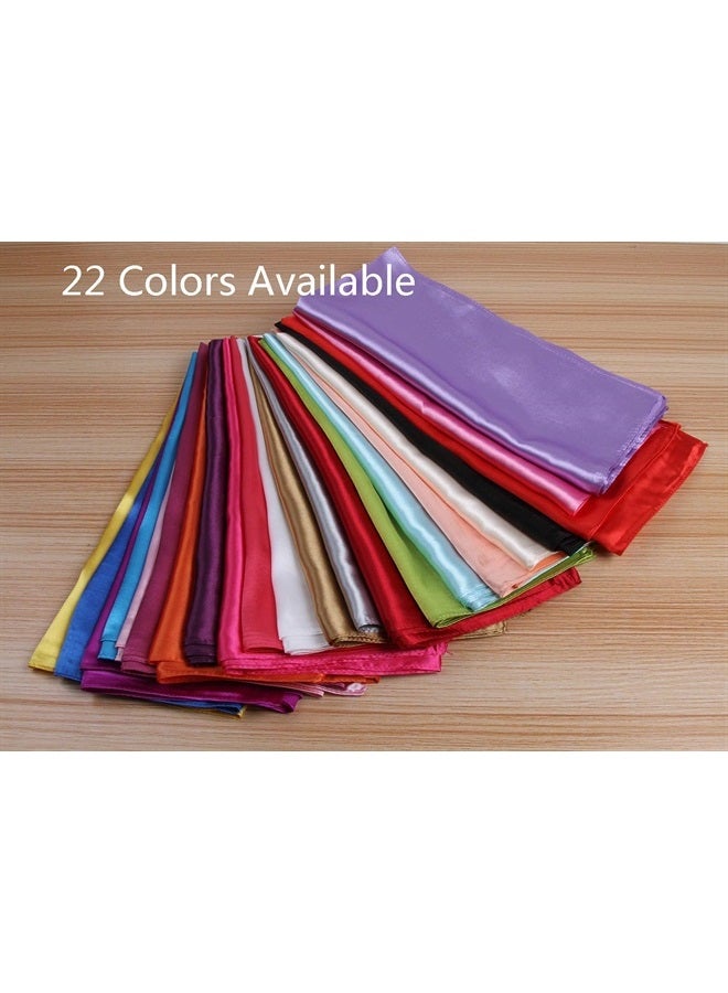 ICObuty وشاح ساتان شيفون 6 عبوات مربع منديل 60 × 60 سم وشاح عنق للنساء والفتيات والسيدات موضة (أبيض) - Image 3