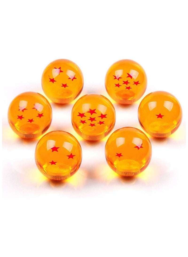 7 Stars 7pcs Anime 3.5cm Transparent Balls Yellow - Image 1