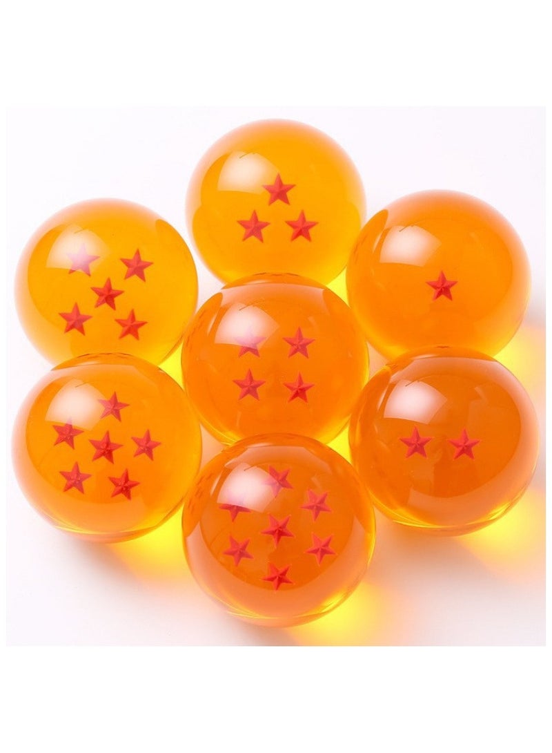 7 Stars 7pcs Anime 3.5cm Transparent Balls Yellow - Image 2