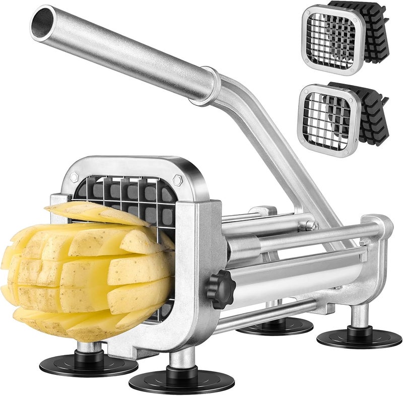 Ruooson French Fry Cutter, Professional Potato Cutter Slicer with 1/2 In & 3/8 In Stainless Steel Blades,Great for Whole Potatoes Carrots Cucumbers. - Image 2