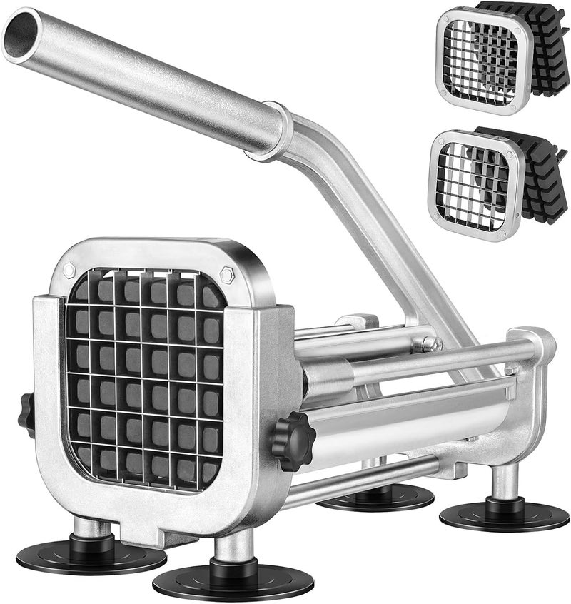 Ruooson French Fry Cutter, Professional Potato Cutter Slicer with 1/2 In & 3/8 In Stainless Steel Blades,Great for Whole Potatoes Carrots Cucumbers. - Image 1