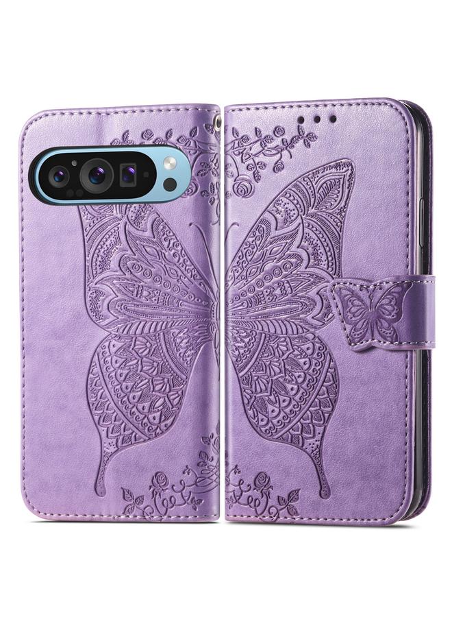 S-TOP Case For Google Pixel 9 Butterfly Love Flower Embossed Leather Phone Case - Image 2