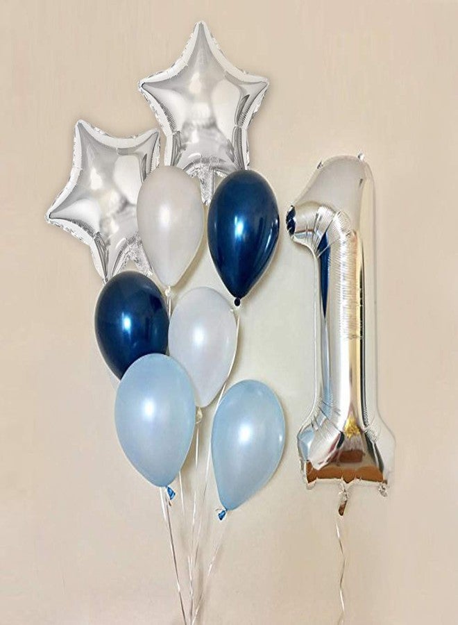 AMFIN® (Pack of 11) Foil Balloons for Birthday Decoration Number 1 Balloons for Birthday First Birthday Decorations boy - Image 3