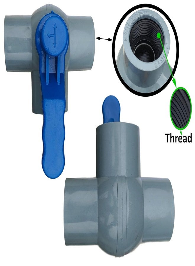 ES EKSAFAR ESEKSAFAR 1”inch BSP Thread T-Port type Female PVC BALL VALVE (PLASTICT) 1pc - Image 2