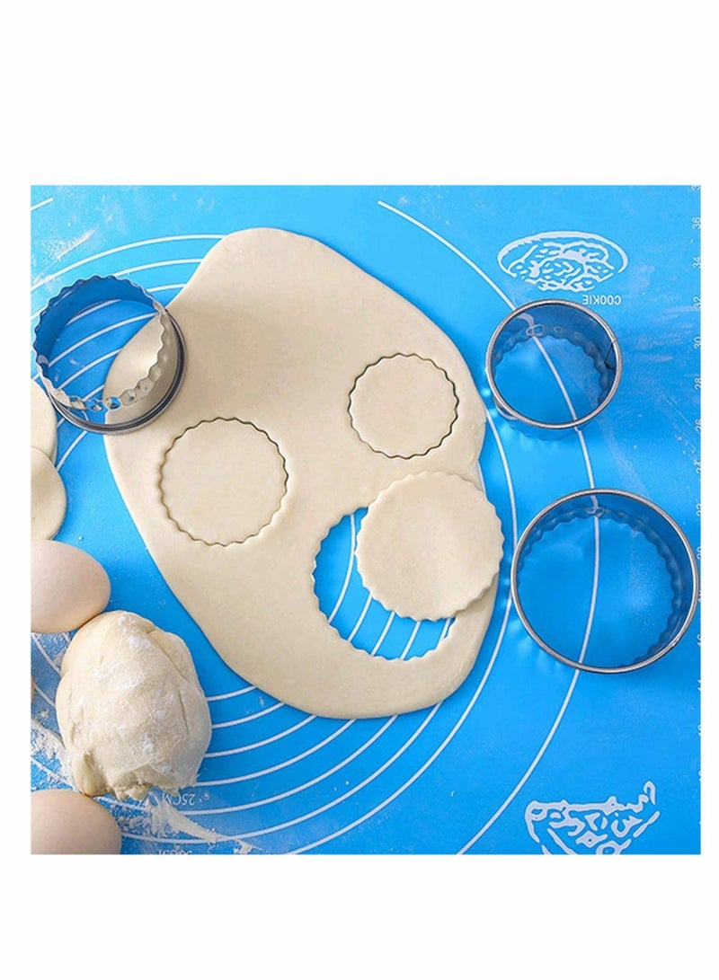 NIBEMINENT Cookie Cutters, 3Pcs Flower Edge Biscuit Cutters Stainless Steel Dumpling Cake Pastry Scone Molds Stamps for Cooking Baking - Image 4