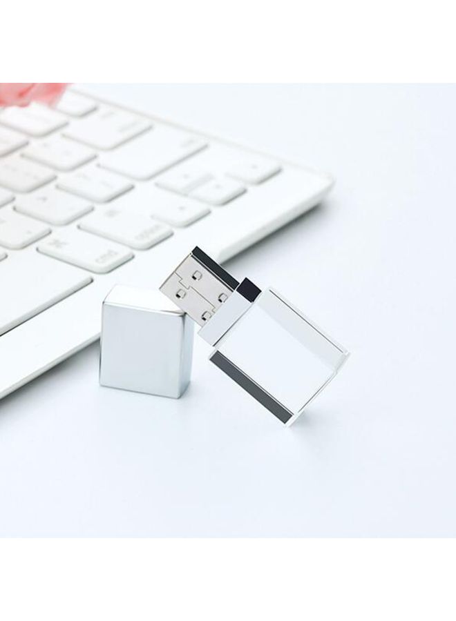BURAQ Crystal Flash Light Emitting USB 2.0 Flash Drive Car Music USB Flash Drive, Capacity:32GB(White) - Image 2