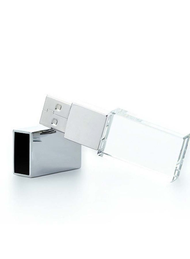 BURAQ Crystal Flash Light Emitting USB 2.0 Flash Drive Car Music USB Flash Drive, Capacity:32GB(White) - Image 3