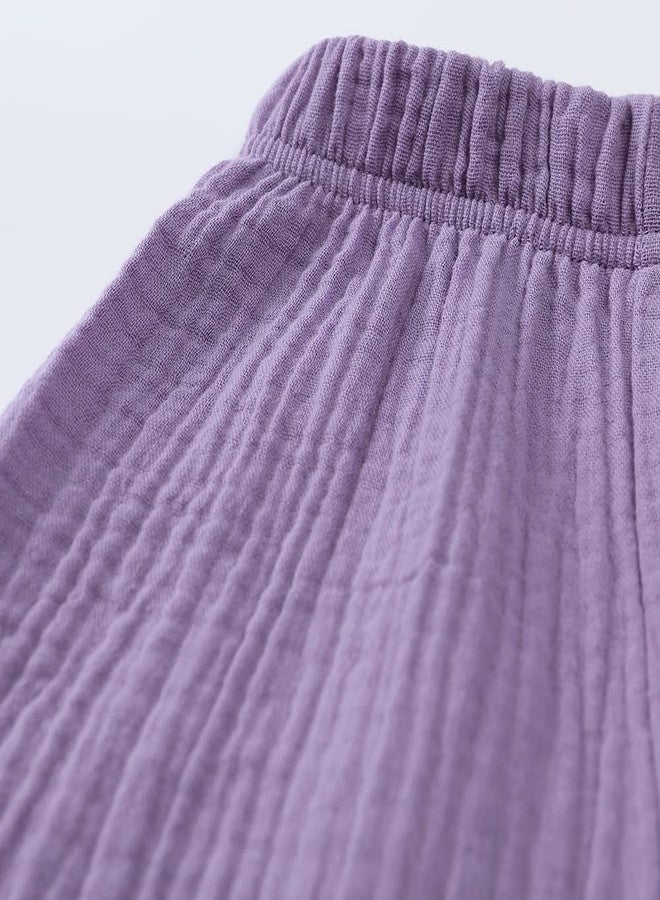 MYGBCPJS Baby Boys Girls 3 Pack Cotton Linen Long Bloomers Ankle Length Trousers Kids Lightweight Elastic Waist Harem Pants - Image 5