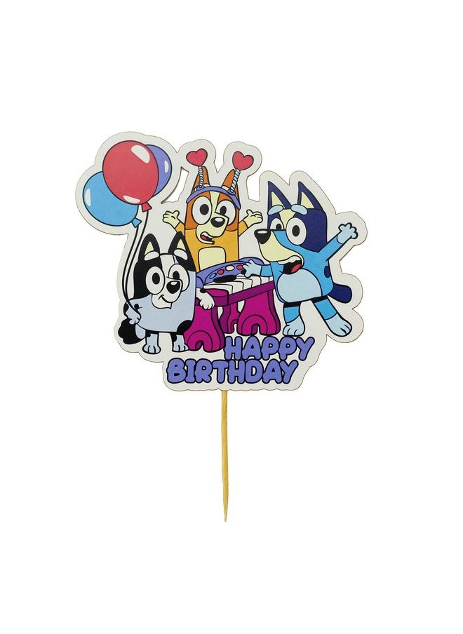 Confetti Confetti! 25PCS Blue Dog Cake Topper Decorations Cupcake Toppers Cartoon Dog Happy Birthday Party Supplies for Kids Party Favor  - Image 4