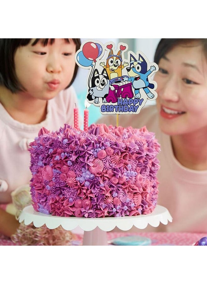 Confetti Confetti! 25PCS Blue Dog Cake Topper Decorations Cupcake Toppers Cartoon Dog Happy Birthday Party Supplies for Kids Party Favor  - Image 5