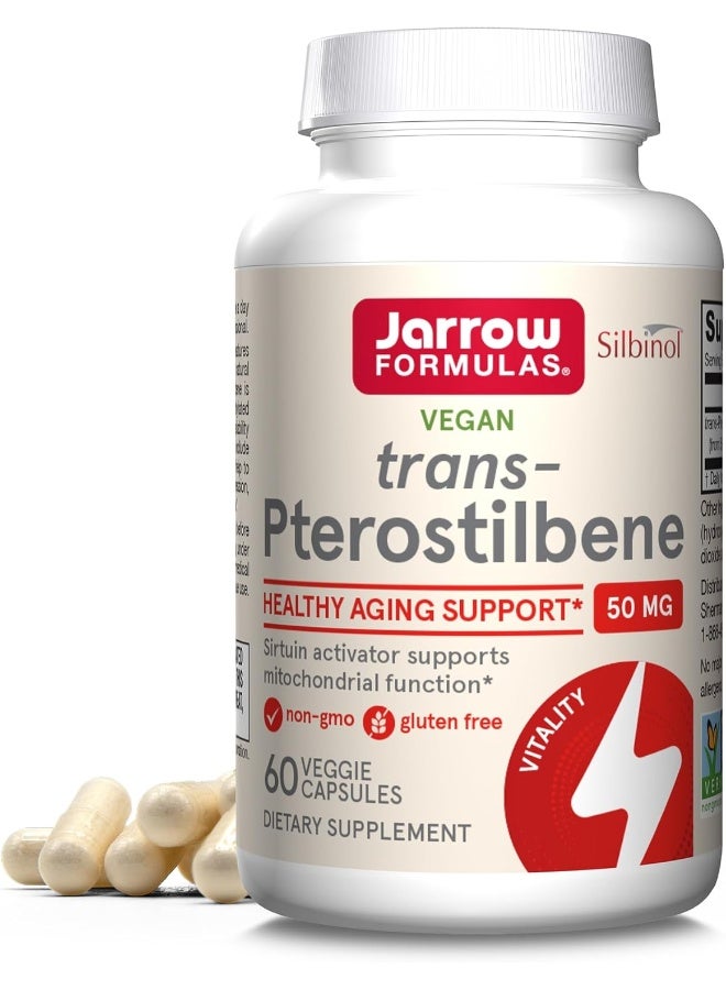 Jarrow Formulas Trans-Pterostilbene (50 mg)- 60 Veggie Caps - Image 1