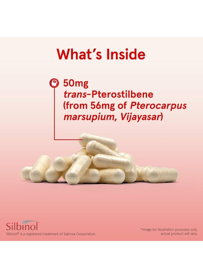 Jarrow Formulas Trans-Pterostilbene (50 mg)- 60 Veggie Caps - Image 3