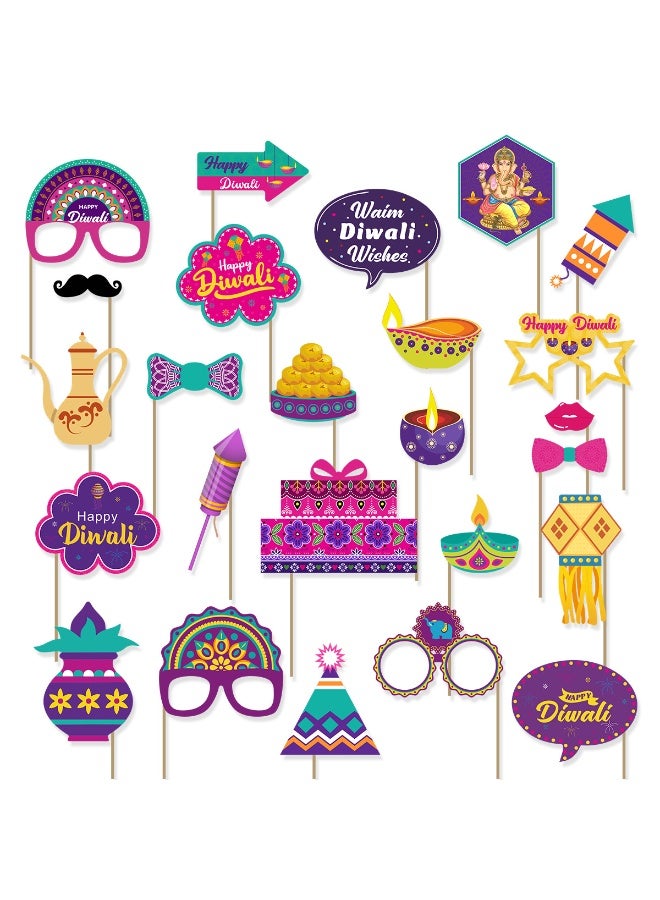 Diwali Decoration Happy Diwali Party Props, Multi Colour, Diwali Decoration Item, Diwali Décor Items (25 Pcs) - Image 1