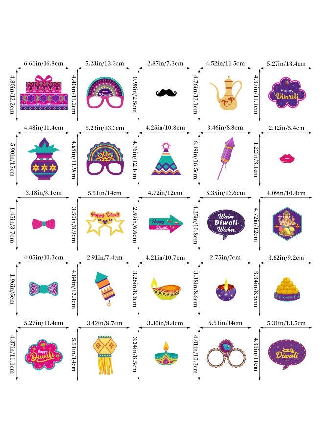 Diwali Decoration Happy Diwali Party Props, Multi Colour, Diwali Decoration Item, Diwali Décor Items (25 Pcs) - Image 2
