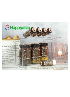 Happy Home Happy Home Spice Set 8 Pcs Black x Gold Stand MA-0856 