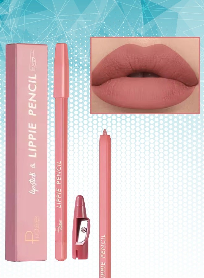 pudaier Lippie Pencil Lipstick with Sharpener Easy to Use Lip Makeup Soft Lipliner Pencil Lip Liner Pencil Matte Waterproof Long Lasting Lipstick Lip Contour Makeup Lip Set Full Color 03 - Image 1