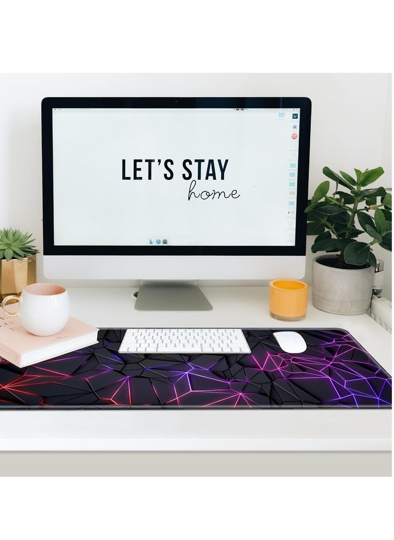 ARNOTEC - Large Mouse Pad 800x300mm Extended Mouse Pad Non-Slip Rubber Base Gaming Mouse pad Office Desk Mat Desk Pad Smooth Cloth Surface 3D neon Keyboard Mouse Pads for Computers - Image 1