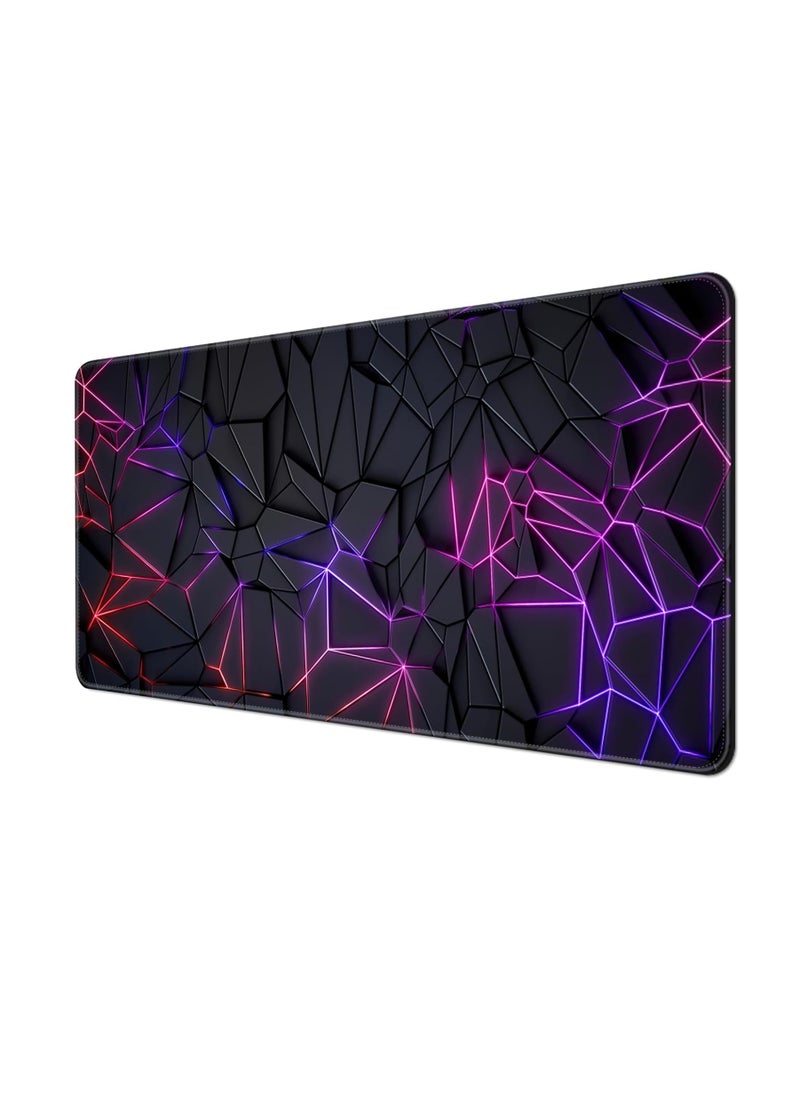 ARNOTEC - Large Mouse Pad 800x300mm Extended Mouse Pad Non-Slip Rubber Base Gaming Mouse pad Office Desk Mat Desk Pad Smooth Cloth Surface 3D neon Keyboard Mouse Pads for Computers - Image 1