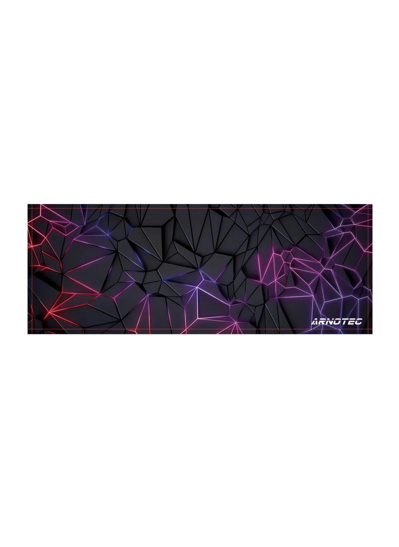 ARNOTEC - Large Mouse Pad 800x300mm Extended Mouse Pad Non-Slip Rubber Base Gaming Mouse pad Office Desk Mat Desk Pad Smooth Cloth Surface 3D neon Keyboard Mouse Pads for Computers - Image 1