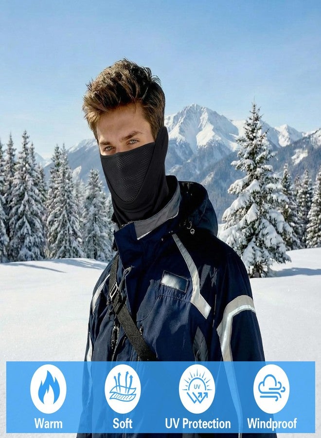 Cuffbow 2 Pack Winter Neck Gaiter Warmer for Men Women Dual-layer Breathable Thermal Neck Warmer Cover Windproof Face Cover Fleece Face Mask Scarf for Cold Weather Sport Outdoorwork Motorcycle Cycling - Image 5
