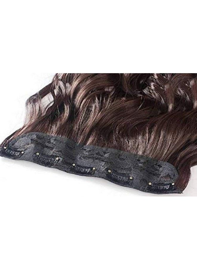 MoonEyes - Natural Curly/Wavy Hair Extensions In High Temperature Synthetic Fiber In 24 Inch5 Clips Head In 1 Piece For Women And Girls In (Light Brown) - Image 1