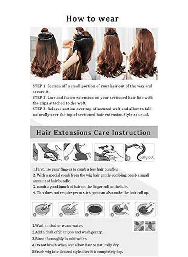 MoonEyes - Natural Curly/Wavy Hair Extensions In High Temperature Synthetic Fiber In 24 Inch5 Clips Head In 1 Piece For Women And Girls In (Light Brown) - Image 1