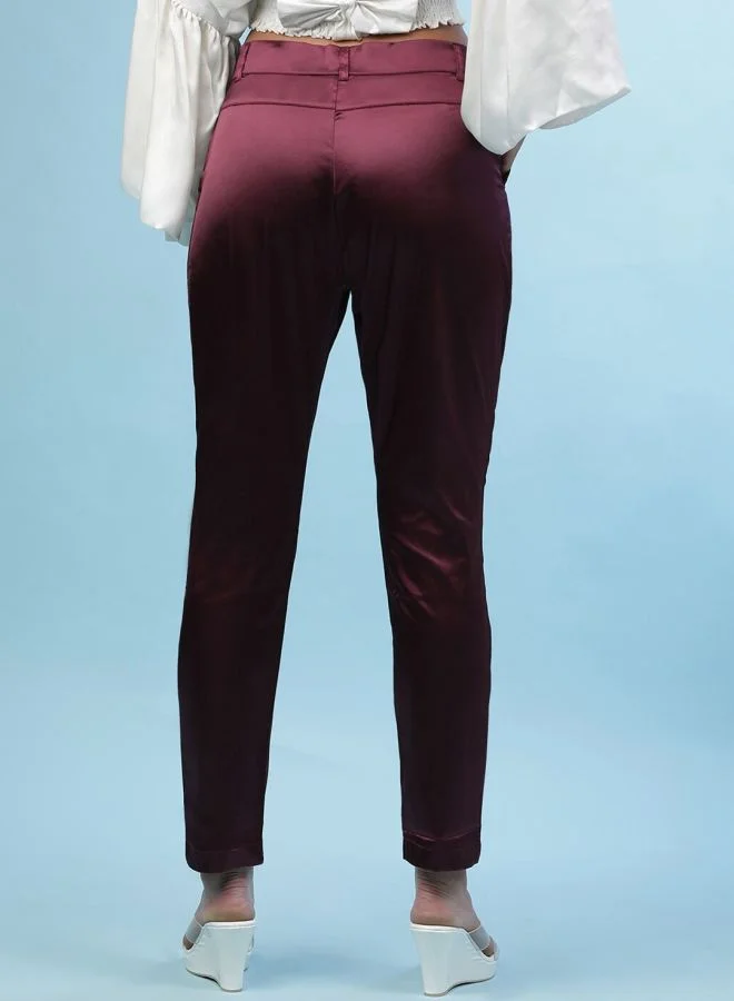 Freehand Women Tapered Solid Mid-Rise Pants