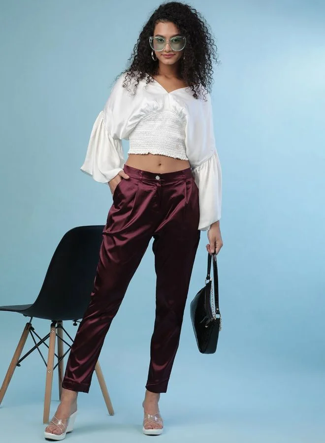 Freehand Women Tapered Solid Mid-Rise Pants