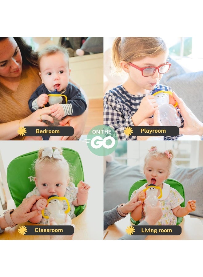 TalkTools Honey Bear Straw Cup, Dishwasher Safe Baby Drinking Bottle, Premium Food-Grade Material, Honeybear Sippy Cup for Ages 4+ Months, Trainer for Babies, Kids and Toddlers (2pack 7oz) - Image 5