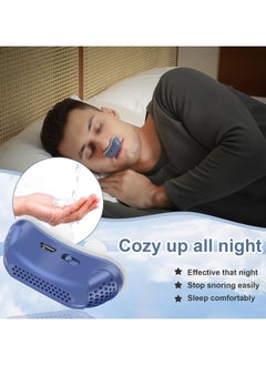 Dominy Anti Snoring Devices,Double Vortex Anti Snoring Device,Adjustable and Breathable,Up to 10 Hours,Suitable for All Nose Shapes-Blue  - Image 2