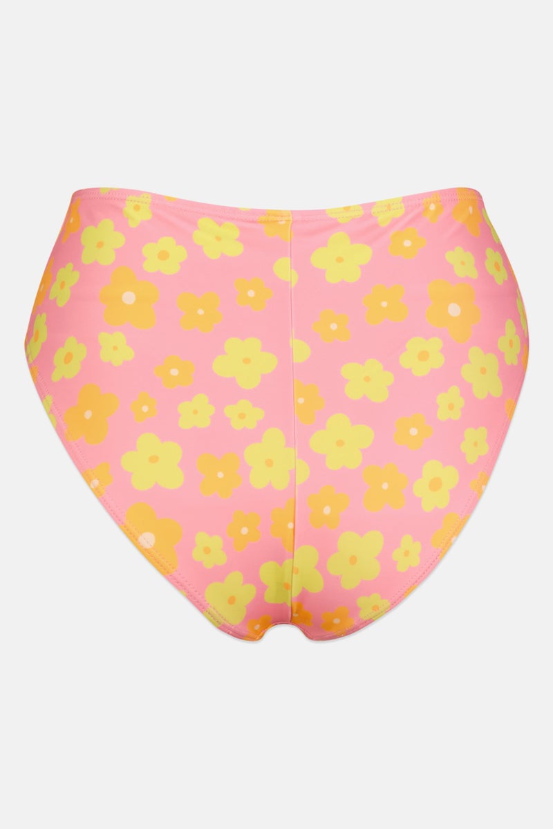 MONKI Women Floral Print Bikini Bottom, Pink - Image 3