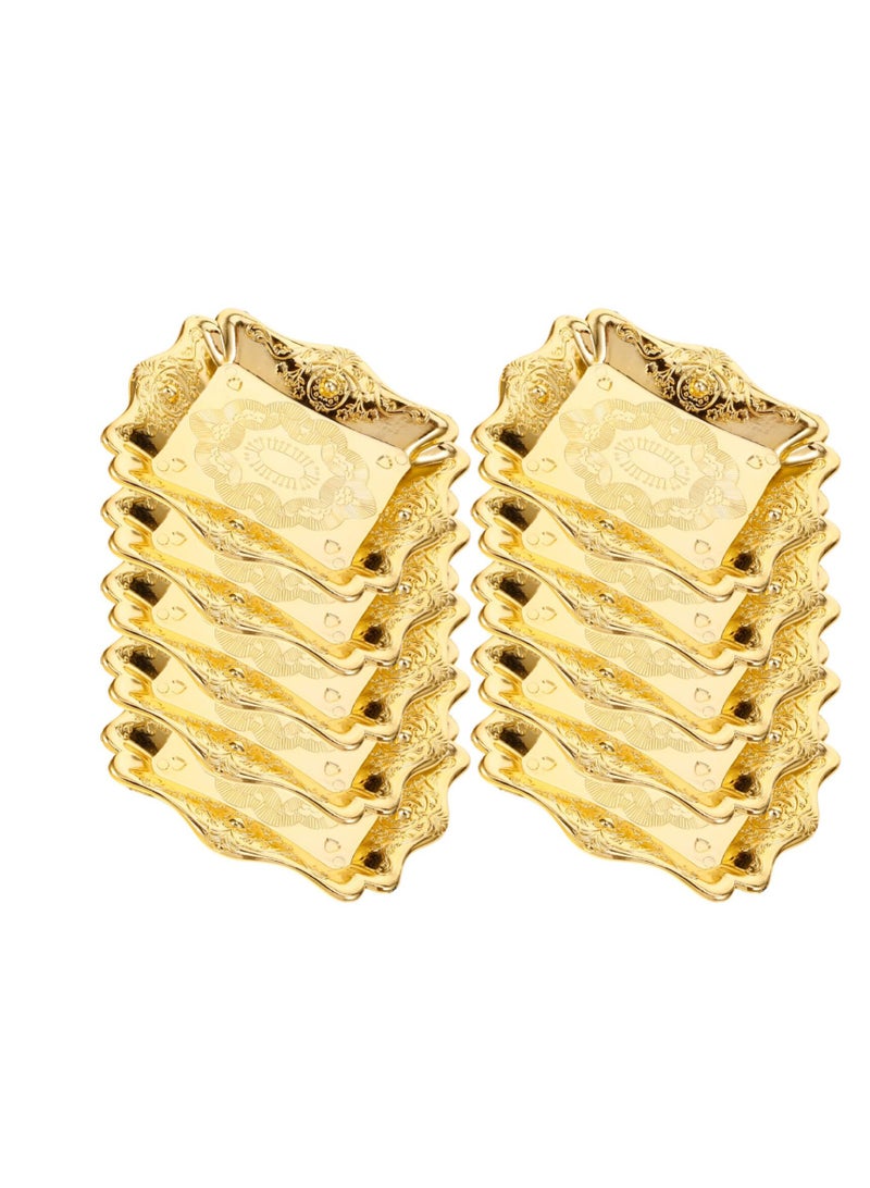 SYOSI Gold Decorative Tray, 20pcs Mini Cake Candy Tray with Retro Border Golden Mousse Cake Boards Dessert Board Cupcake Dessert Displays Tray Trinket Tray - Image 1