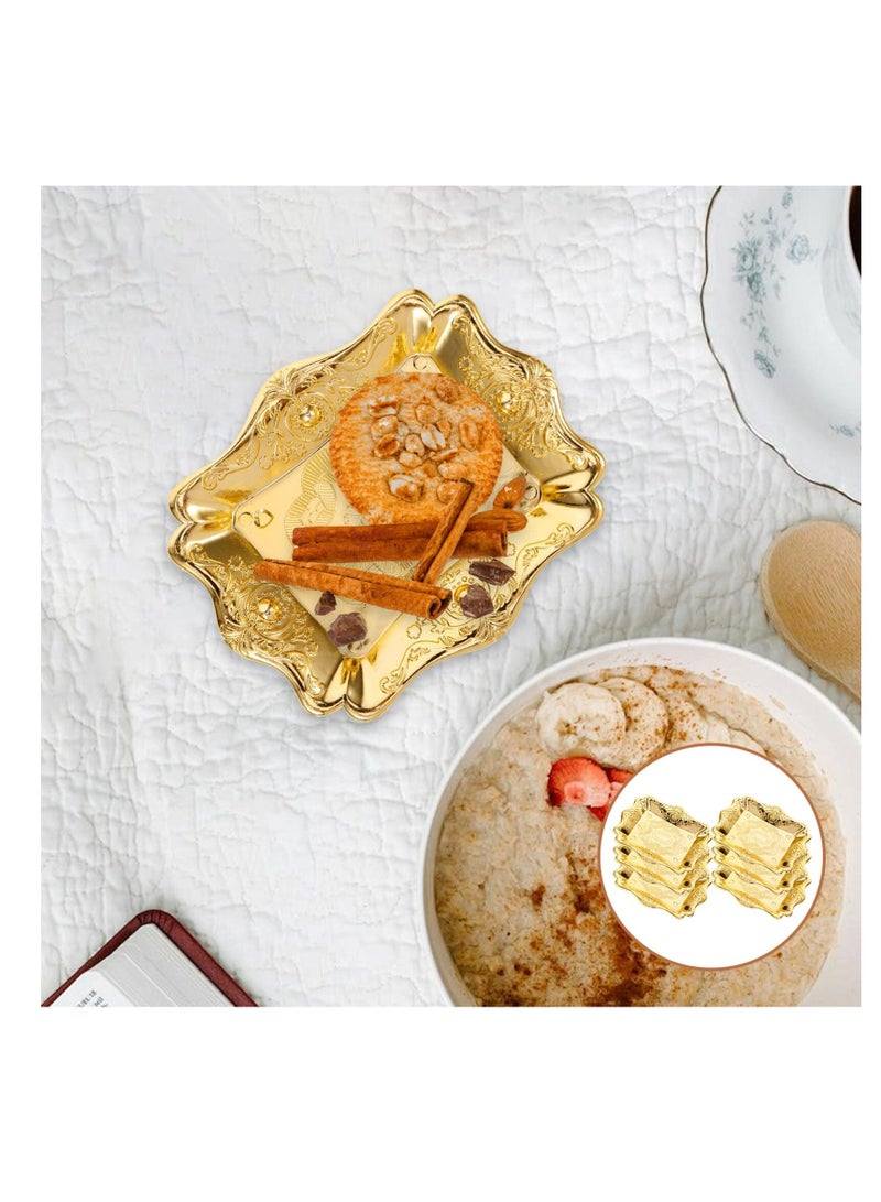 SYOSI Gold Decorative Tray, 20pcs Mini Cake Candy Tray with Retro Border Golden Mousse Cake Boards Dessert Board Cupcake Dessert Displays Tray Trinket Tray - Image 3