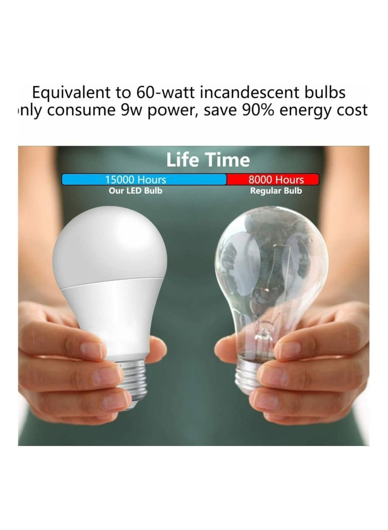 لمبة إضاءة LED 9 وات 12 وات 18 وات، عبوة من 10 قطع، غير قابلة لتعديل الضوء، قاعدة E27، ضوء نهاري 6500 كلفن، أبيض بارد - Image 2