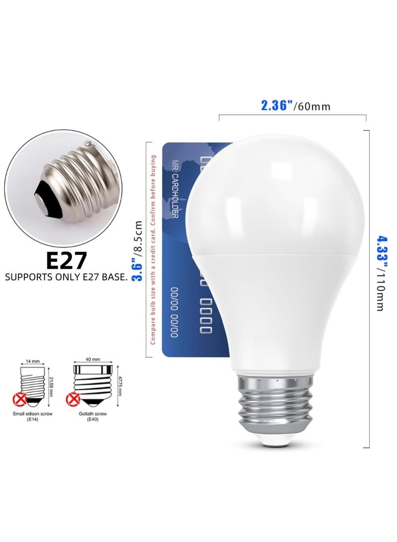 لمبة إضاءة LED 9 وات 12 وات 18 وات، عبوة من 10 قطع، غير قابلة لتعديل الضوء، قاعدة E27، ضوء نهاري 6500 كلفن، أبيض بارد - Image 5