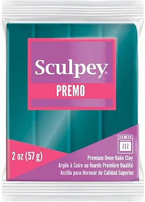 Sculpey Sculpey PremoÃ¢â€žÂ¢ Polymer Oven-Bake Clay, Peacock Pearl Teal, Non Toxic, 2 oz. bar, Great for jewelry making,  - Image 1