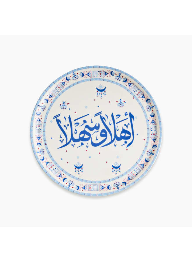 Zinnia Ahlan W Sahlan Round Serving Plate 33 cm – Blue Porcelain – Classic Dining