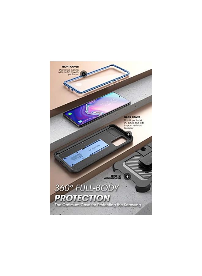 SupCase Unicorn Beetle Pro Series Designed Full-Body Dual Layer Rugged Holster & Kickstand Case with Built-in Screen Protector for 6.5-Inch Samsung Galaxy S20 FE (2020), Metallic Blue - Image 4
