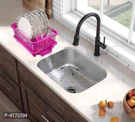 NEWON Multipurpose 3 in 1 Large Sink Set Dish Rack Drainer with Tray for Kitchen,Dish Rack Organizers, Plastic Kitchen Rack Basket Multi Color - Image 4