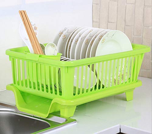 NEWON Multipurpose 3 in 1 Large Sink Set Dish Rack Drainer with Tray for Kitchen,Dish Rack Organizers, Plastic Kitchen Rack Basket Multi Color - Image 3