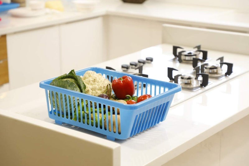 NEWON Multipurpose 3 in 1 Large Sink Set Dish Rack Drainer with Tray for Kitchen,Dish Rack Organizers, Plastic Kitchen Rack Basket Multi Color - Image 2