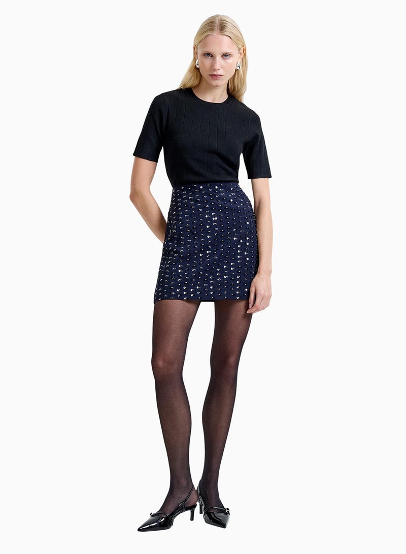 French Connection Sherry Embellished Mini Skirt - Image 1