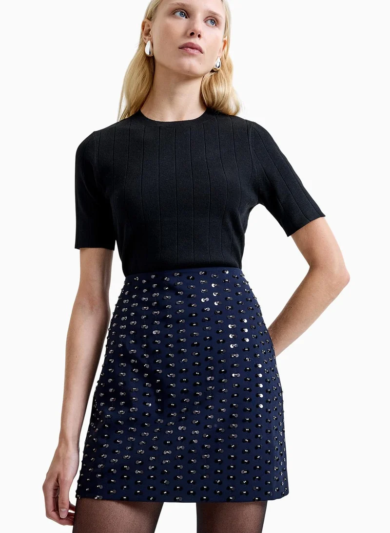 فرنش كونكشن Sherry Embellished Mini Skirt