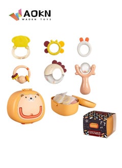 WAOKN Kids 6 Pieces Set With Storage Box Enlightenment Early Education Bell Ring Set Exercise Children Listening and Concentration 