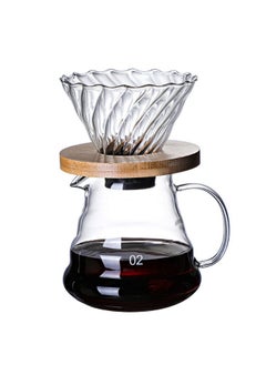 Generic Coffee Filter Cup Made of High Temperature Resistant Glass With Wooden Base Cone, Glass Coffee Dripper Pour Over Coffee Maker Slow Brewing Home Office Cafe Size 02  - Image 3