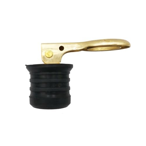 Douzime Boat Drain Plug Brass Snap Handle 1-1/4-inch Rubber Bailer Tight Flip Style Hull Plugs - Image 4