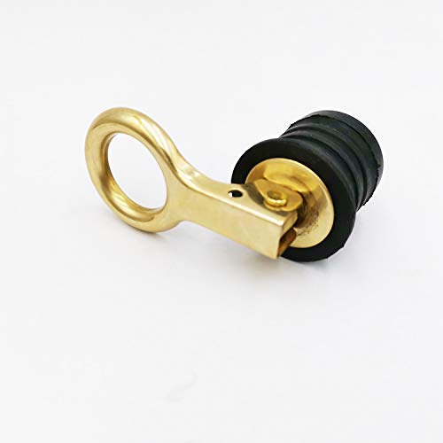 Douzime Boat Drain Plug Brass Snap Handle 1-1/4-inch Rubber Bailer Tight Flip Style Hull Plugs - Image 3